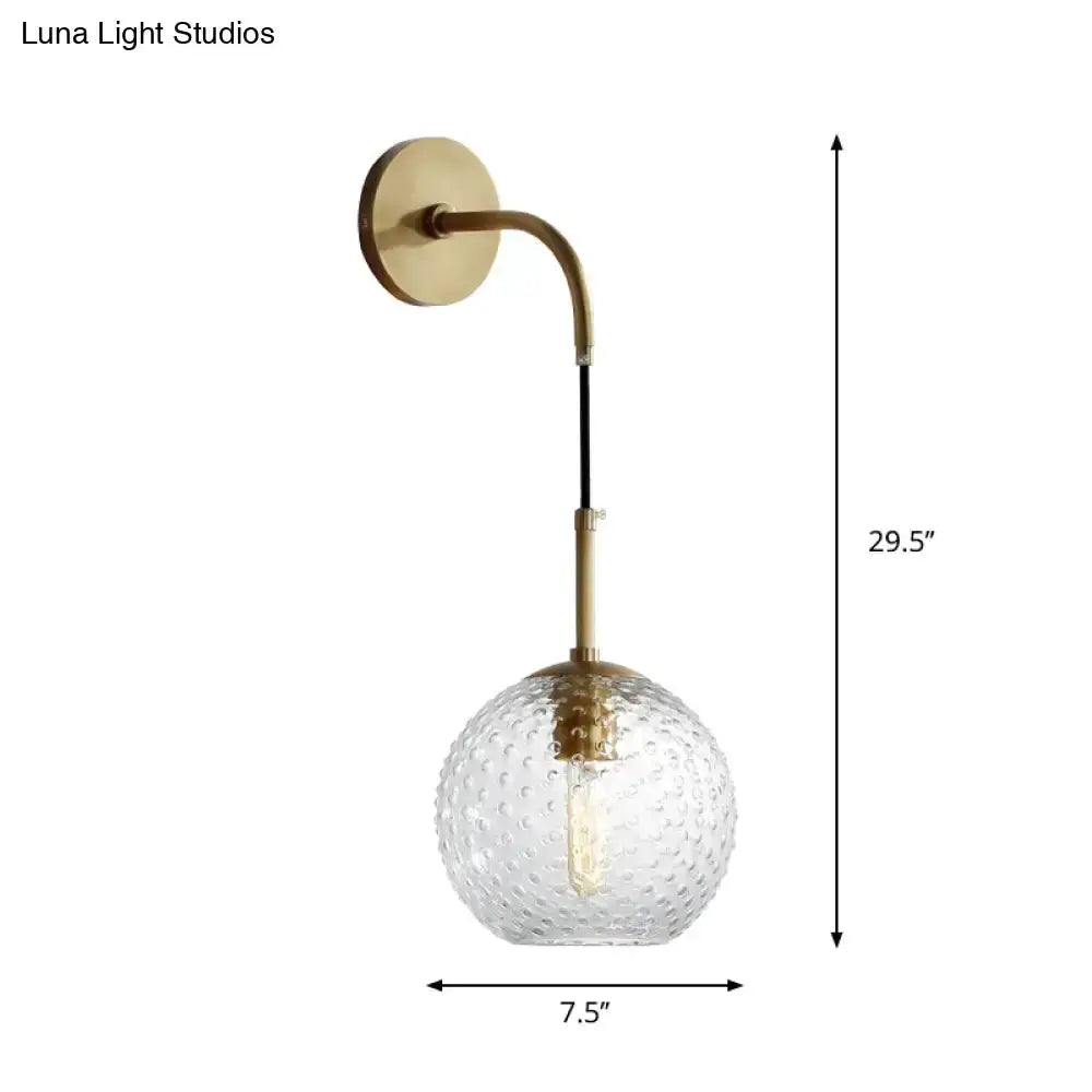 Retro Glass Globe Wall Lamp Pink Yellow and Blue