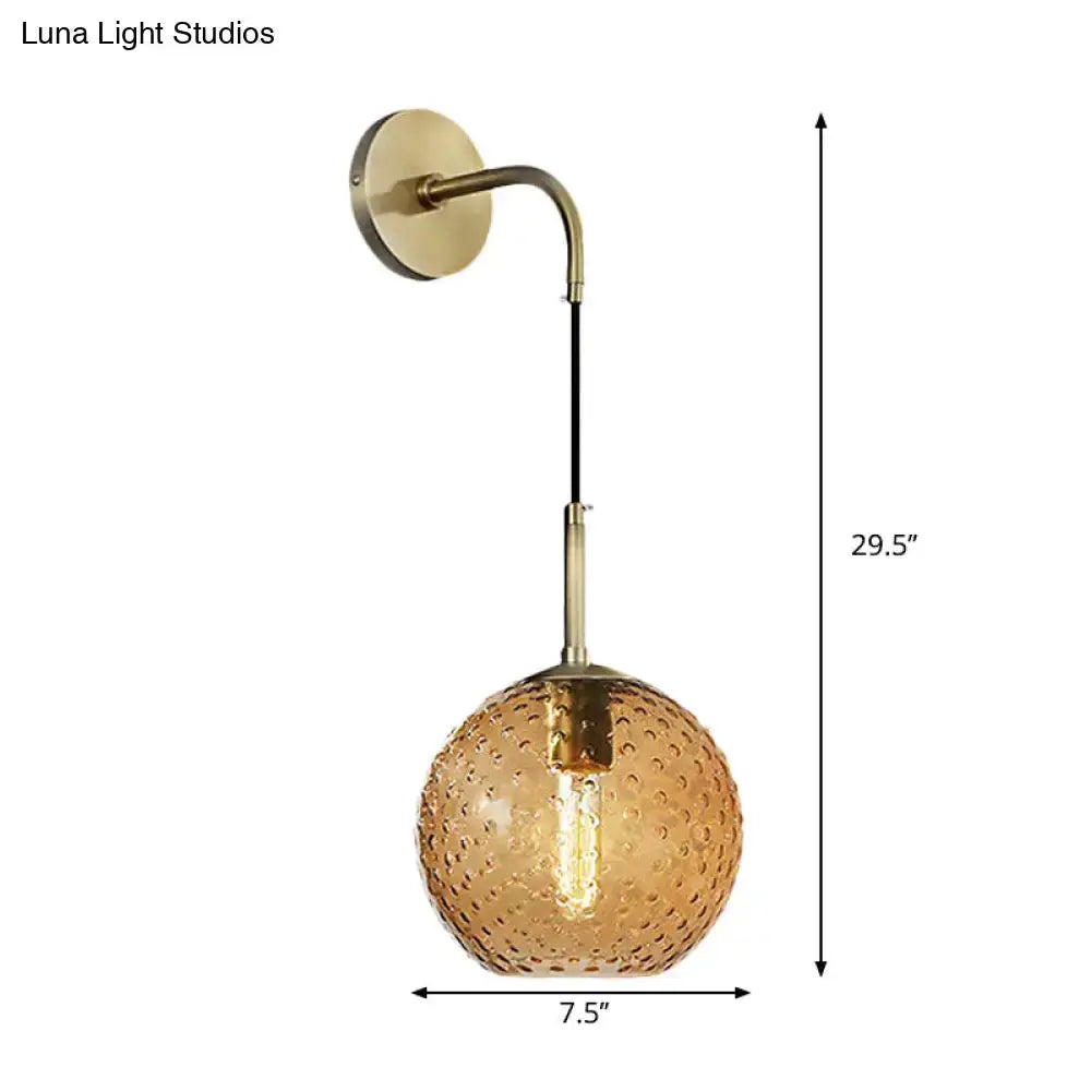 Retro Glass Globe Wall Lamp Pink Yellow and Blue