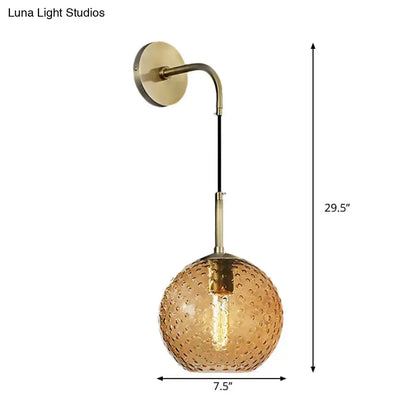 Retro Glass Globe Wall Lamp Pink Yellow and Blue