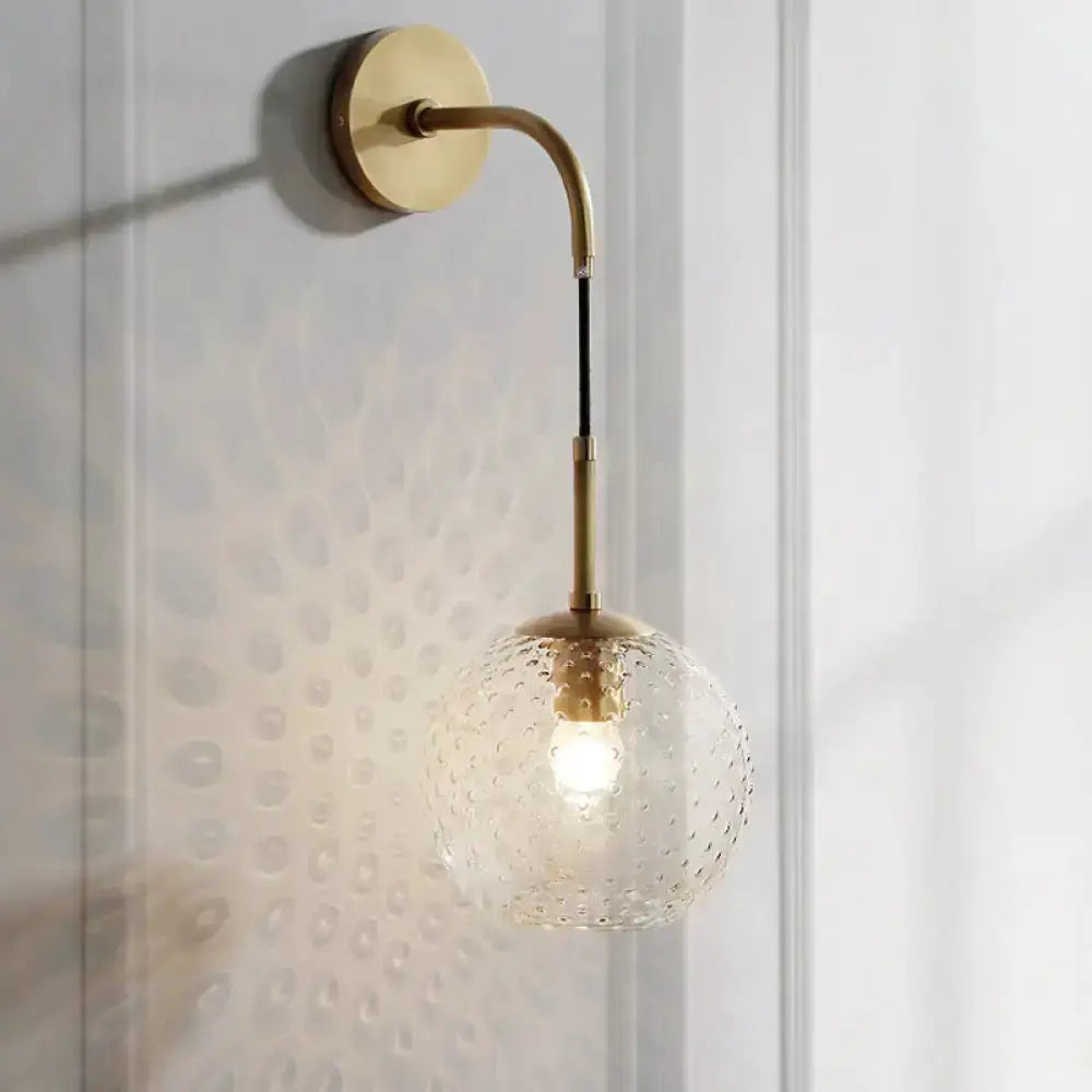 Retro Glass Globe Wall Lamp Pink Yellow and Blue