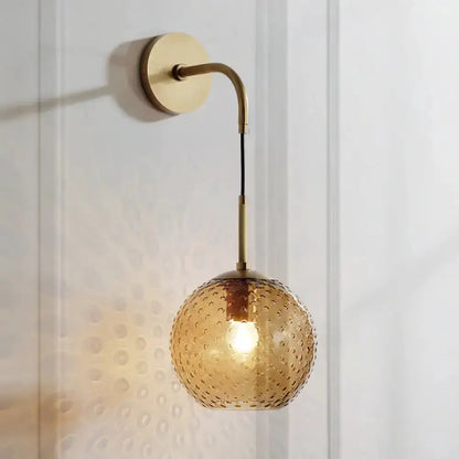 Retro Glass Globe Wall Lamp Pink Yellow and Blue