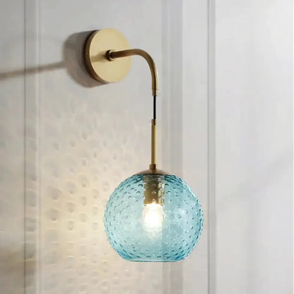Retro Glass Globe Wall Lamp Pink Yellow and Blue
