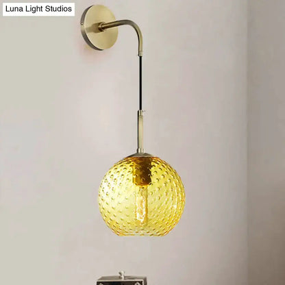 Retro Glass Globe Wall Lamp Pink Yellow and Blue