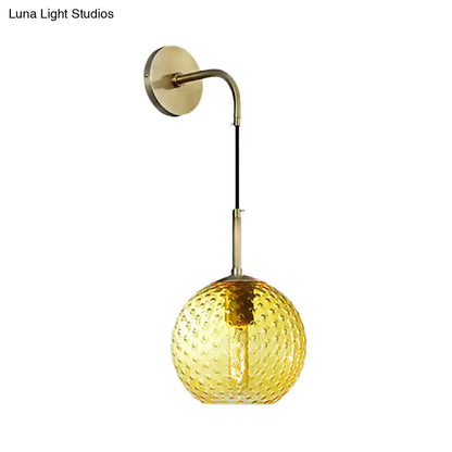 Retro Glass Globe Wall Lamp Pink Yellow and Blue