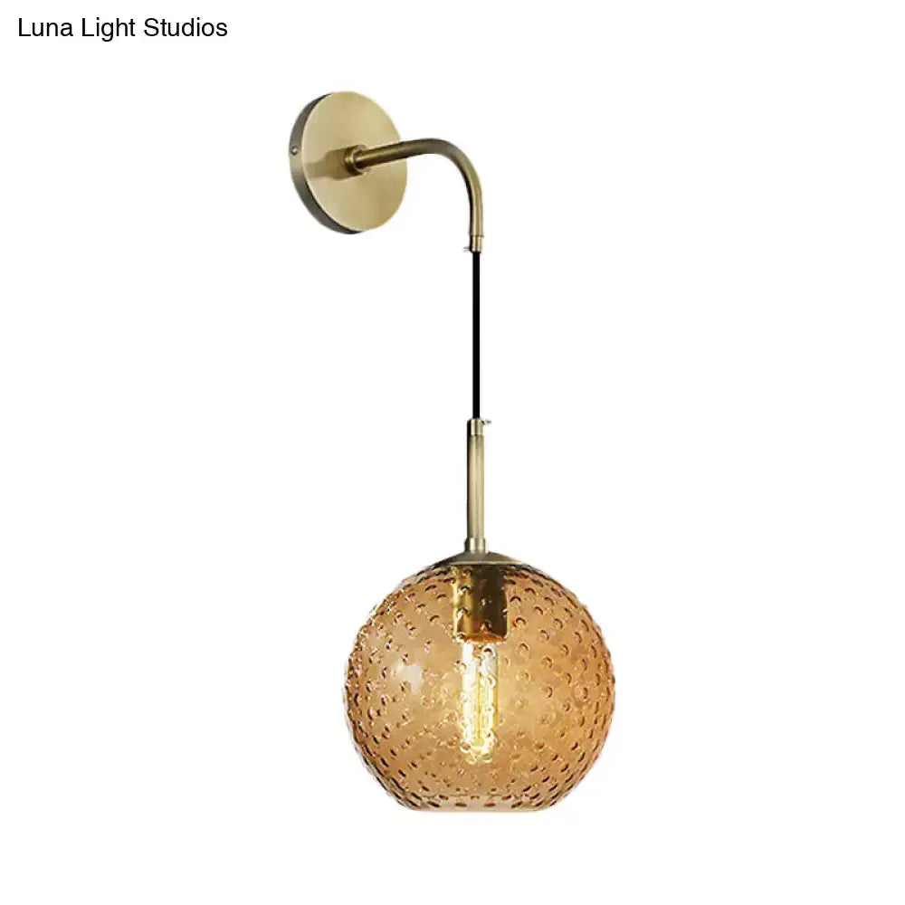 Retro Glass Globe Wall Lamp Pink Yellow and Blue
