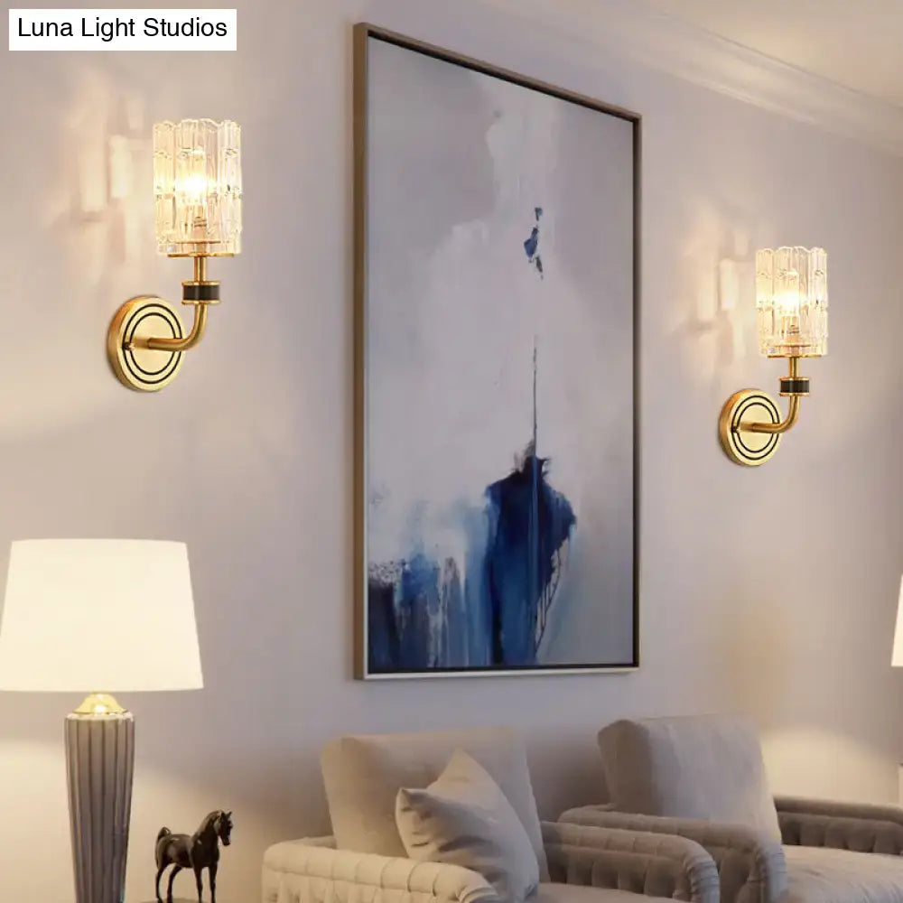 Brass black crystal light wall sconces pair with crystal glass shades by Decorbites on Tampa Home & Garden Store