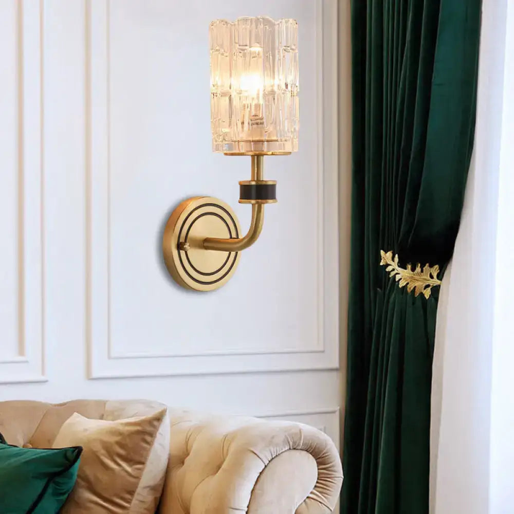 Brass Black Crystal Light wall sconce with glass crystal shade Decorbites on Tampa Home & Garden Store