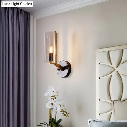 Brass Glass Wall Sconce industrial style by Decorbites with clear cylindrical shade on Tampa Home & Garden Store