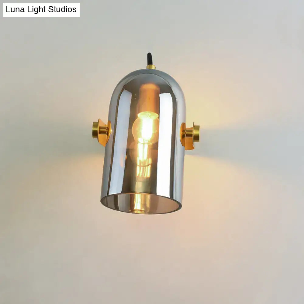 Brass Cloche Sconce Light by Decorbites with glass dome and gold side knobs on Tampa Home & Garden Store