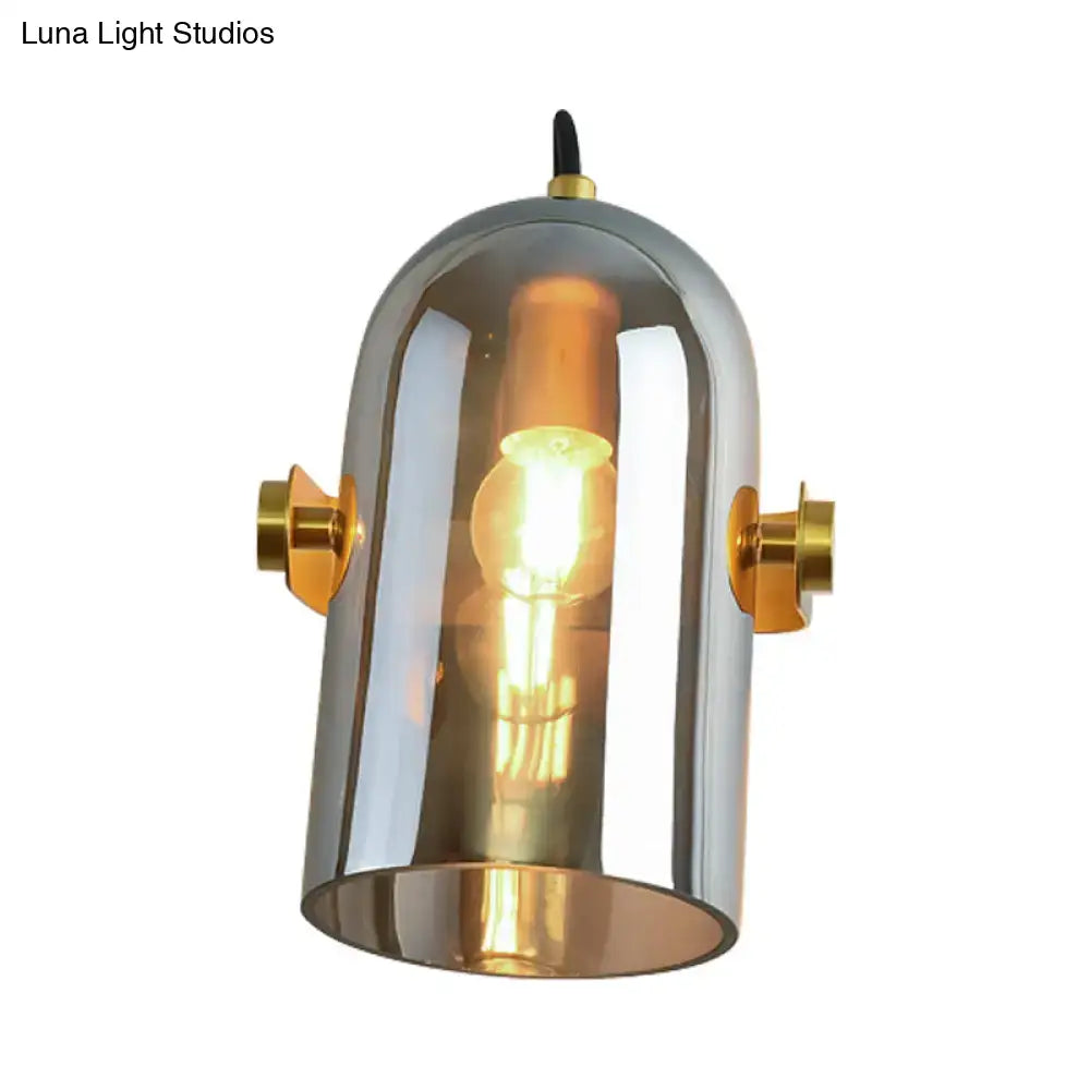 Brass cloche sconce light with glass dome and gold mounting hardware by Decorbites on Tampa Home & Garden Store