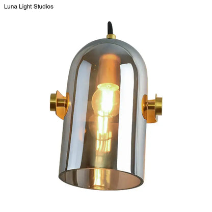 Brass cloche sconce light with glass dome and gold mounting hardware by Decorbites on Tampa Home & Garden Store