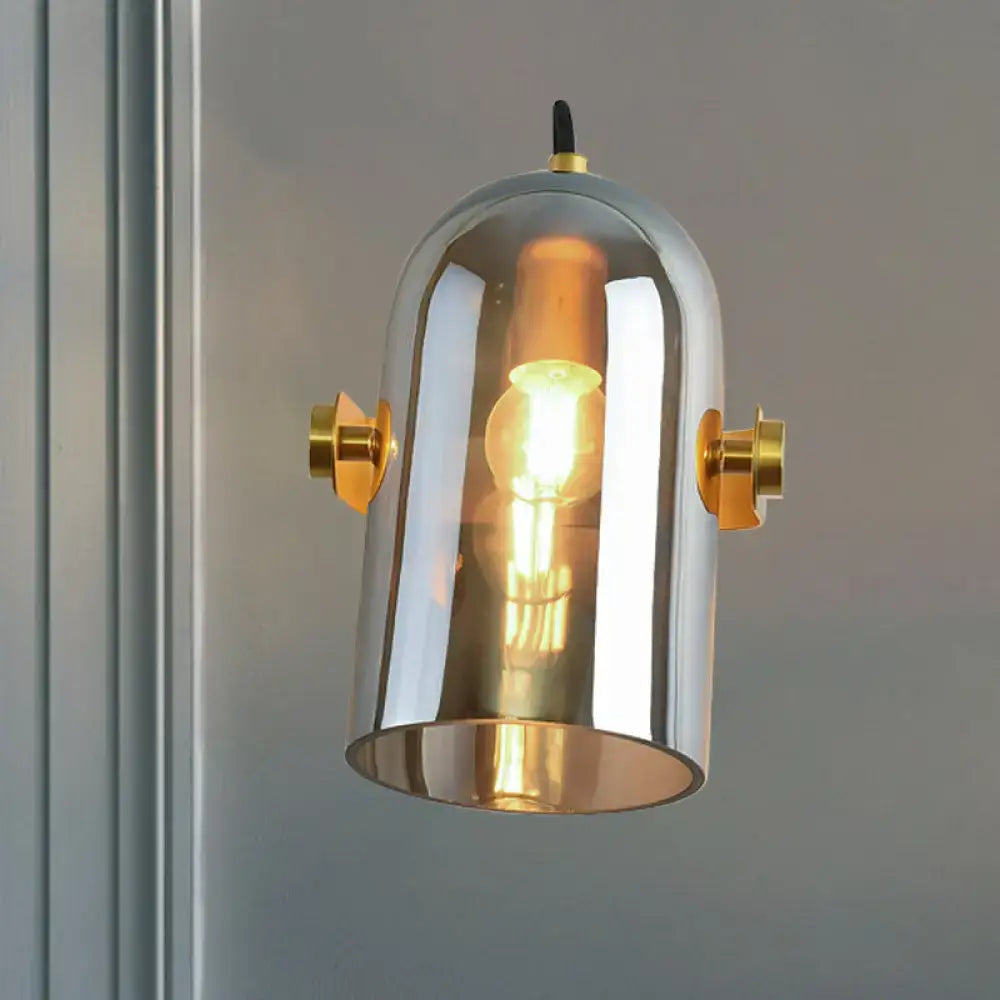 Brass cloche sconce light with glass dome and Edison bulb by Decorbites on Tampa Home & Garden Store