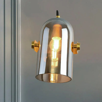 Brass cloche sconce light with glass dome and Edison bulb by Decorbites on Tampa Home & Garden Store
