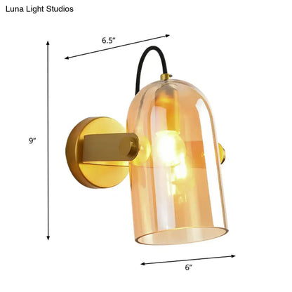 Brass Cloche Sconce Light by Decorbites with amber glass dome brass wall mount on Tampa Home & Garden Store