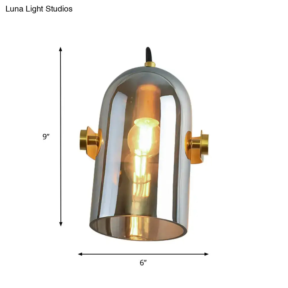 Decorbites Brass Cloche Sconce Light with clear glass dome and brass wall mounts on Tampa Home & Garden Store