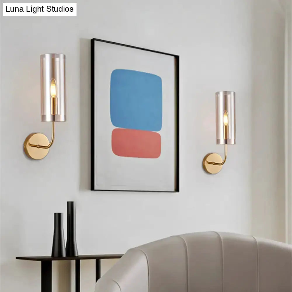 Retro Brass Wall Mount Lamp With Smoked Shade
