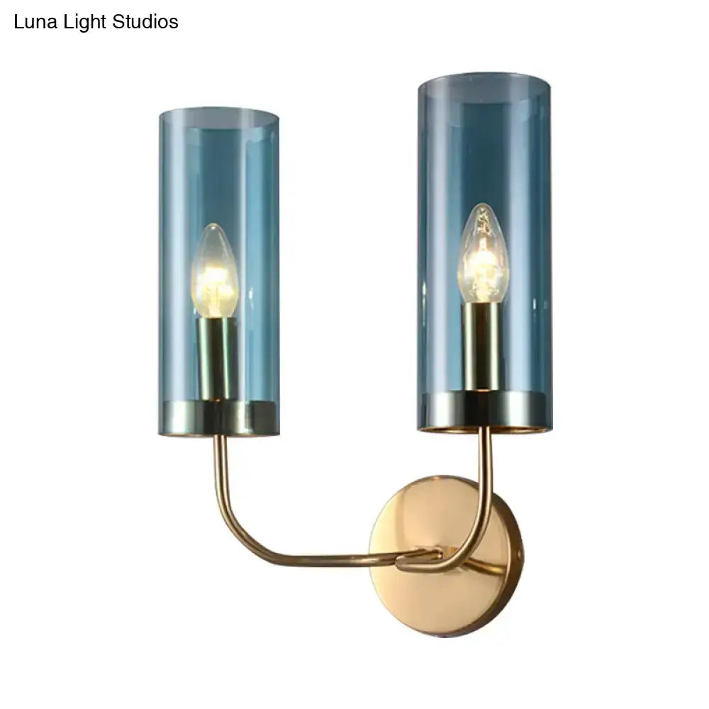 Retro Brass Wall Mount Lamp With Smoked Shade
