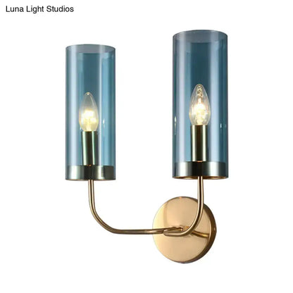 Retro Brass Wall Mount Lamp With Smoked Shade