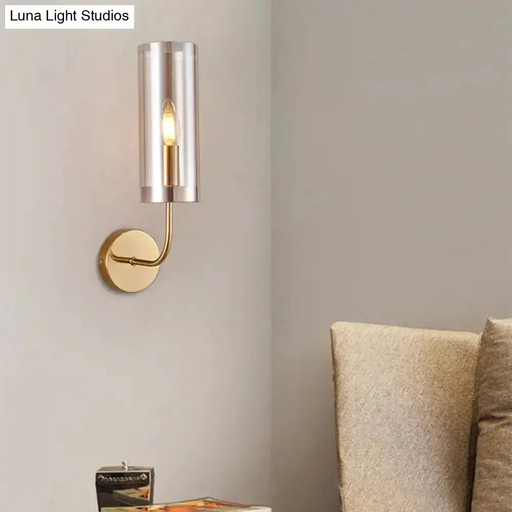 Retro Brass Wall Mount Lamp With Smoked Shade