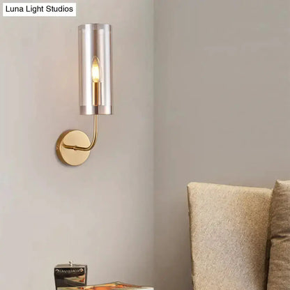 Retro Brass Wall Mount Lamp With Smoked Shade