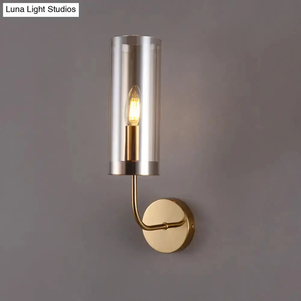 Retro Brass Wall Mount Lamp With Smoked Shade