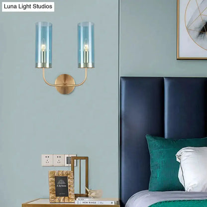 Retro Brass Wall Mount Lamp With Smoked Shade