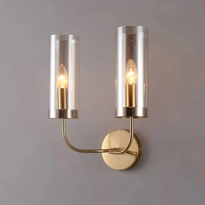 Retro Brass Wall Mount Lamp With Smoked Shade