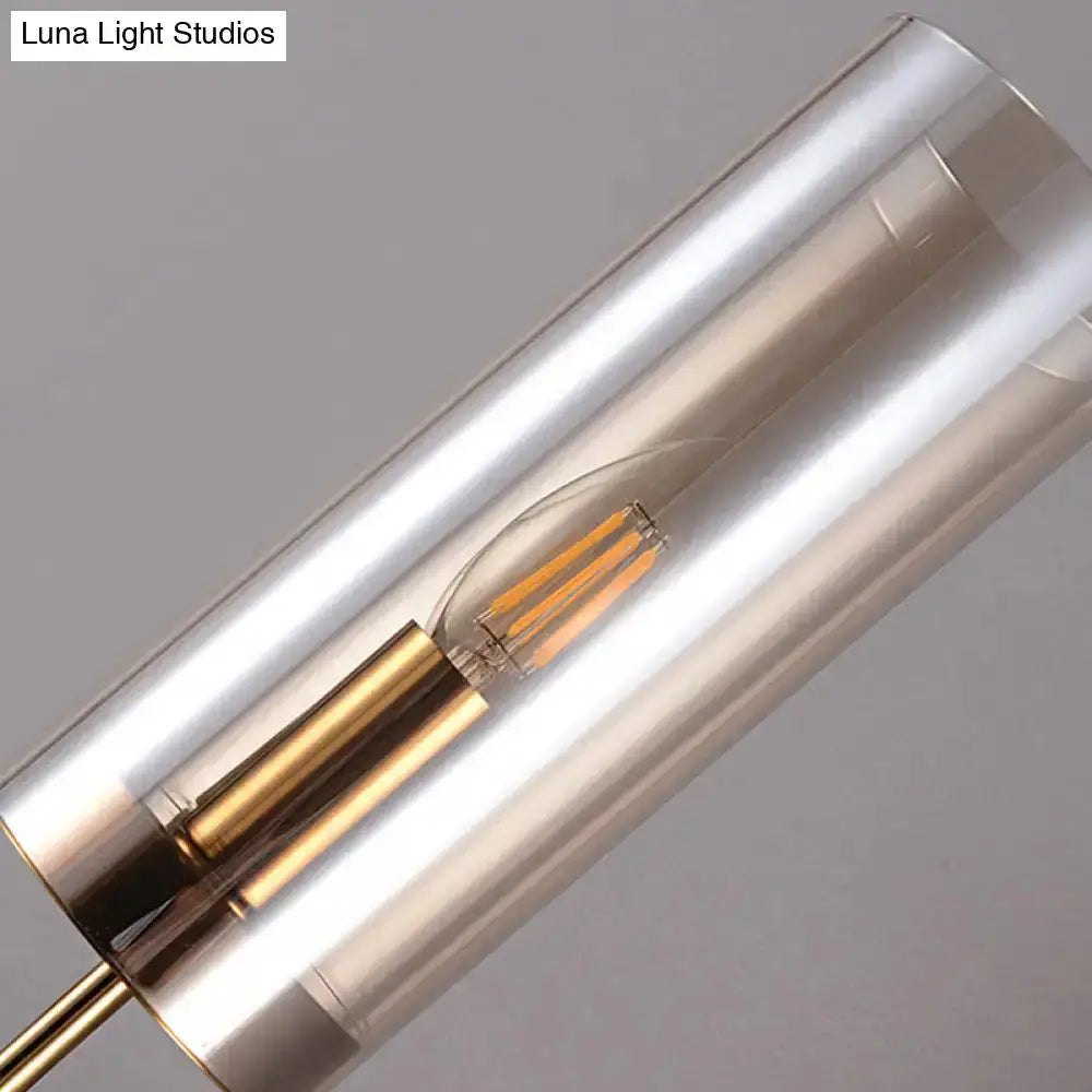Retro Brass Wall Mount Lamp With Smoked Shade