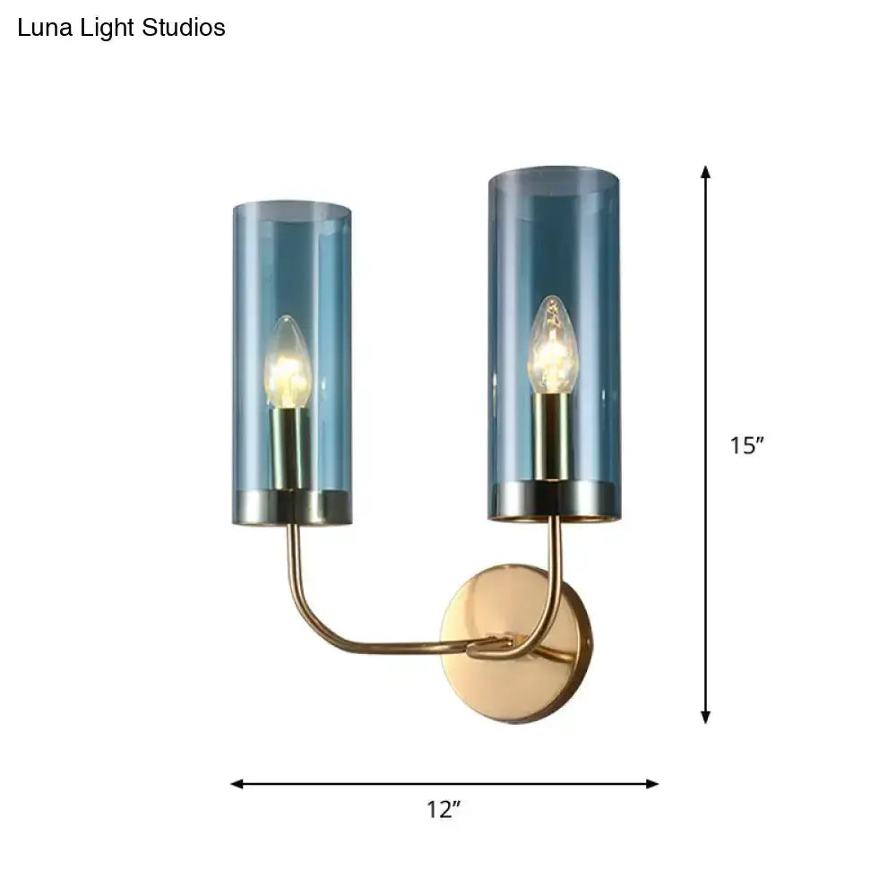 Retro Brass Wall Mount Lamp With Smoked Shade
