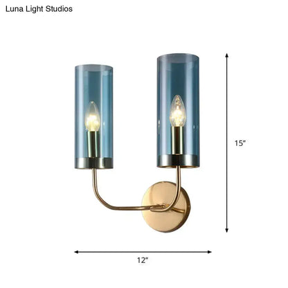 Retro Brass Wall Mount Lamp With Smoked Shade