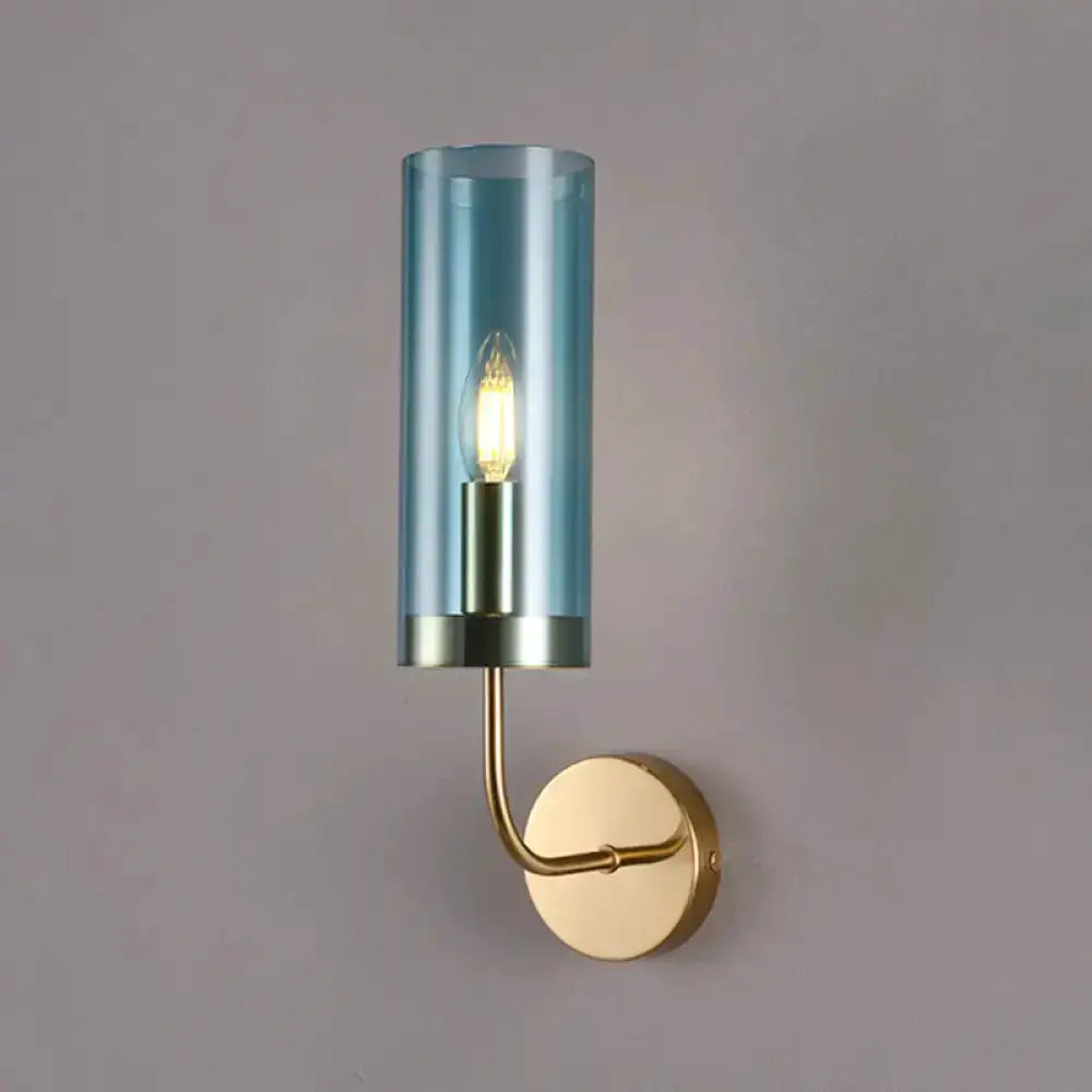 Retro Brass Wall Mount Lamp With Smoked Shade