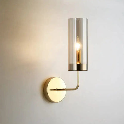 Retro Brass Wall Mount Lamp With Smoked Shade