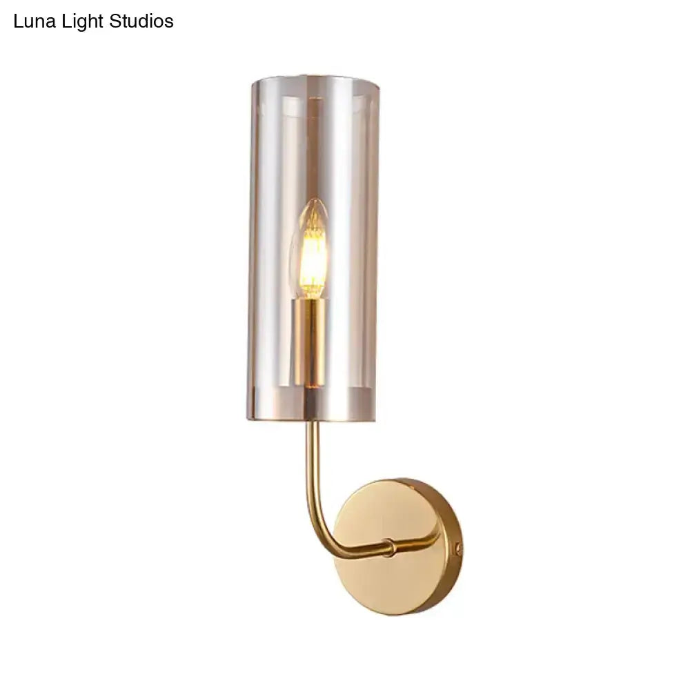 Retro Brass Wall Mount Lamp With Smoked Shade