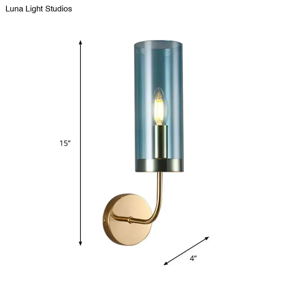 Retro Brass Wall Mount Lamp With Smoked Shade