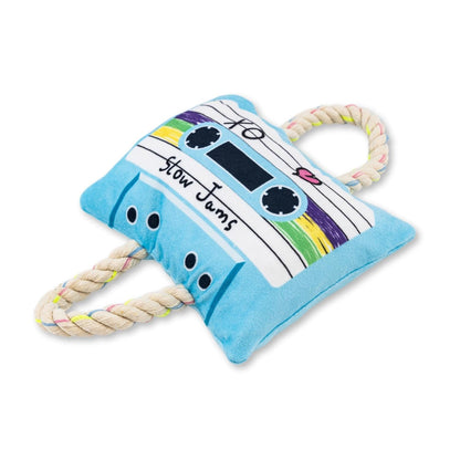 Peluche pour chien en forme de cassette audio rétro – avec couineur et papier froissé pour des heures de jeu amusantes