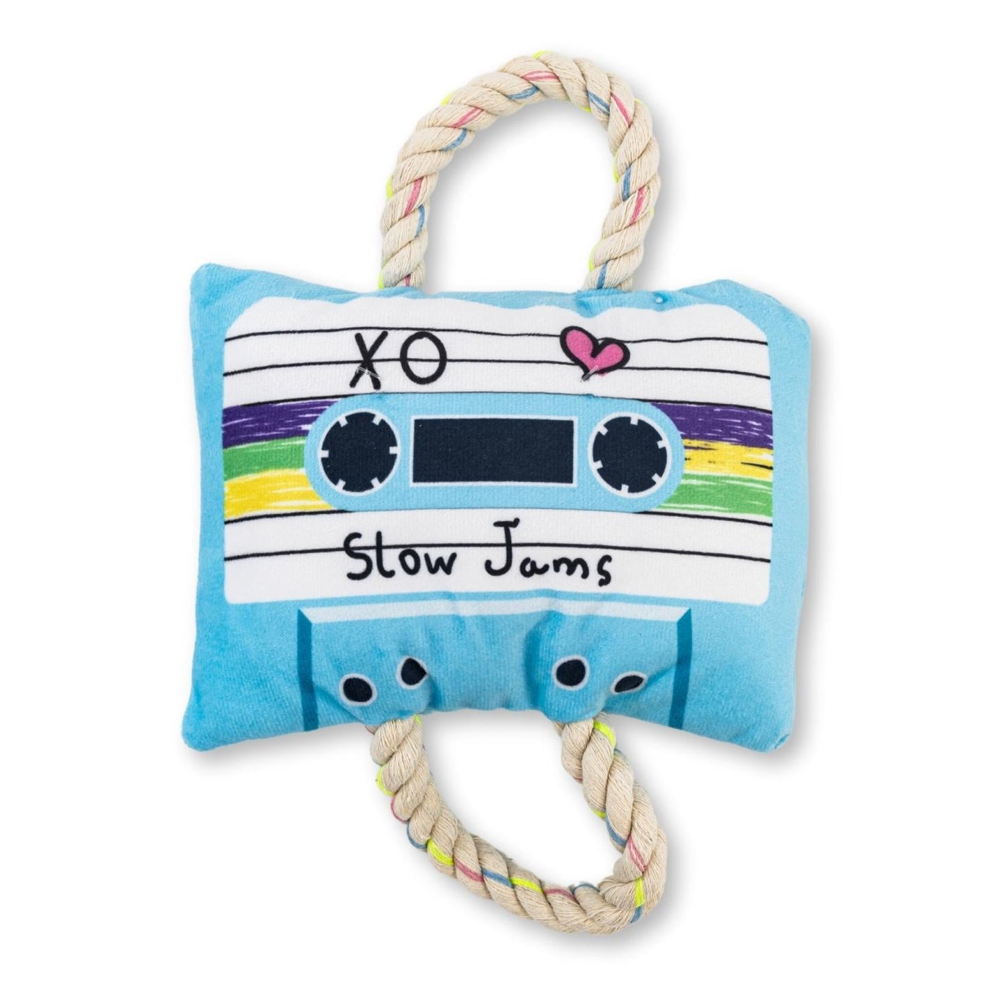 Peluche pour chien en forme de cassette audio rétro – avec couineur et papier froissé pour des heures de jeu amusantes