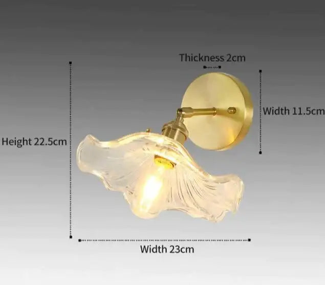 Copper Glass Wall Sconce by Decorbites, wall-mounted glass shade 22.5cmH x 23cmW on Tampa Home & Garden Store