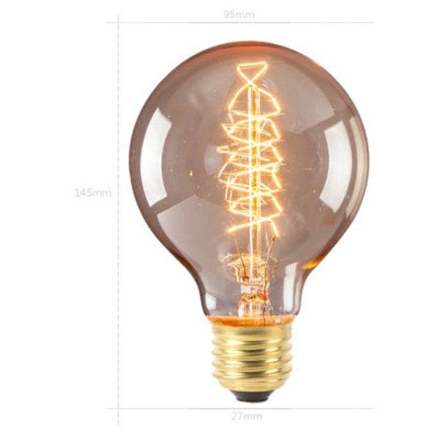 Stevvex Retro Edison Bulb ST50DE6385NVC warm amber glass with spiral filament on Tampa Home & Garden Store