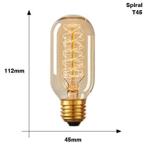 Stevvex Edison filament bulb amber glass E27 screw base 112mm tall on Tampa Home & Garden Store