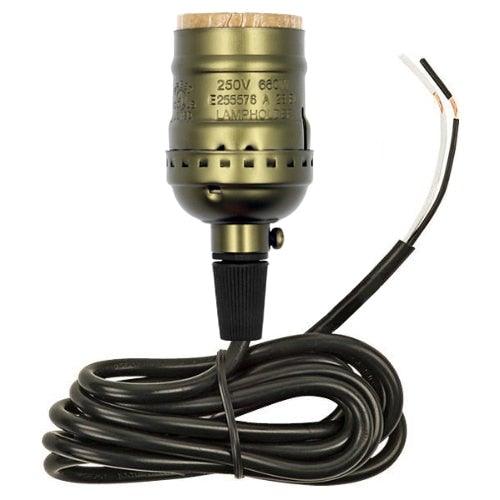 Stevvex retro Edison bulb wiring kit with olive-green socket and long coiled black cord on Tampa Home & Garden Store