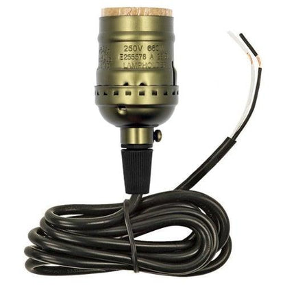 Stevvex retro Edison bulb wiring kit with olive-green socket and long coiled black cord on Tampa Home & Garden Store