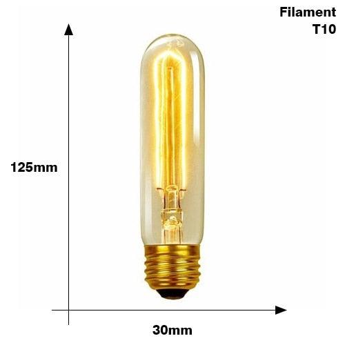 Stevvex Edison filament bulb clear glass warm glow E27 base 125mm tall on Tampa Home & Garden Store