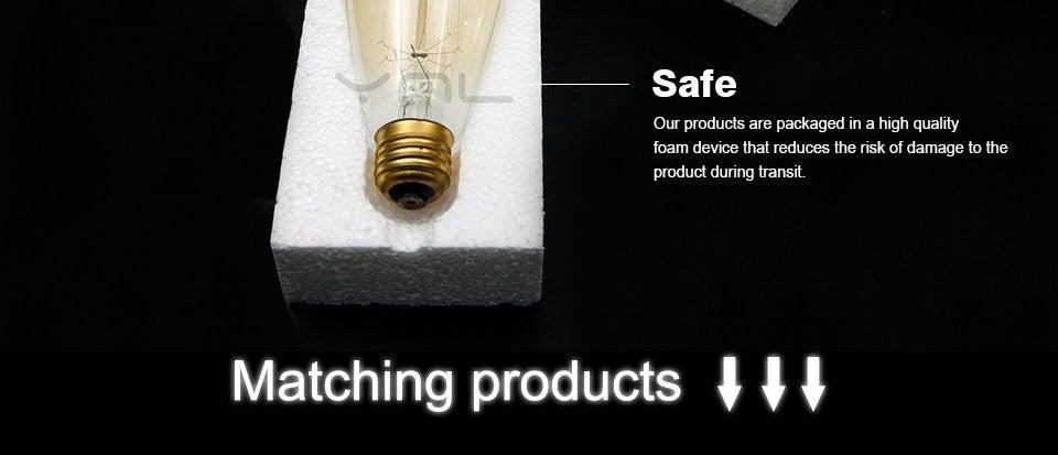 Edison filament incandescent light bulb, clear glass, brass E27 base, 40W on Tampa Home & Garden Store