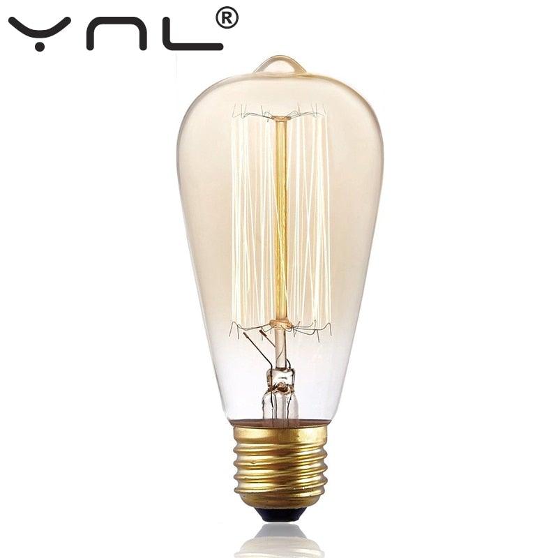 Stevvex vintage Edison bulb ST64 clear glass with brass E27 base 220V 40W filament on Tampa Home & Garden Store