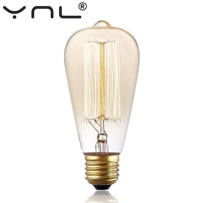 Stevvex vintage Edison bulb ST64 clear glass with brass E27 base 220V 40W filament on Tampa Home & Garden Store