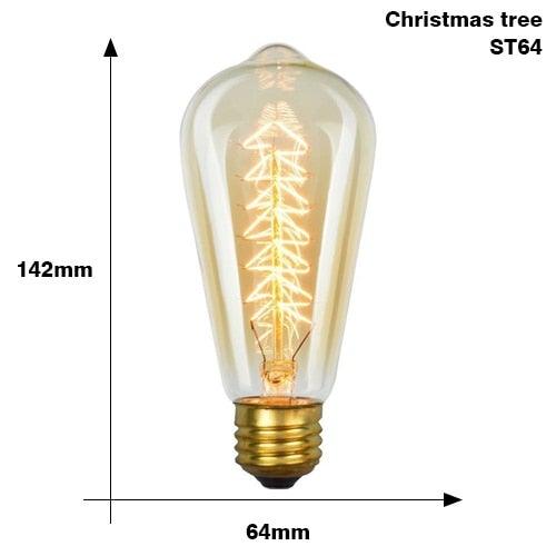 Vintage Edison filament bulb ST64 by Stevvex, clear glass with warm filament, E27 base on Tampa Home & Garden Store