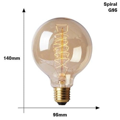Stevvex Edison-style filament bulb with clear glass and visible spiral filament, E27 base on Tampa Home & Garden Store