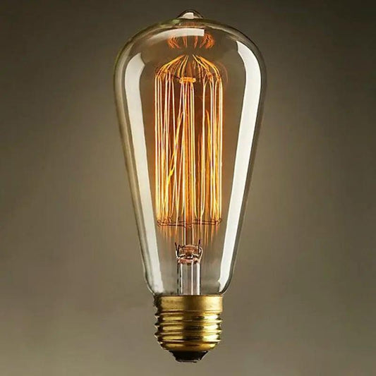 Edison filament bulb by Stevvex with ST50DE8042IMD, warm amber glass, squirrel cage filaments on Tampa Home & Garden Store