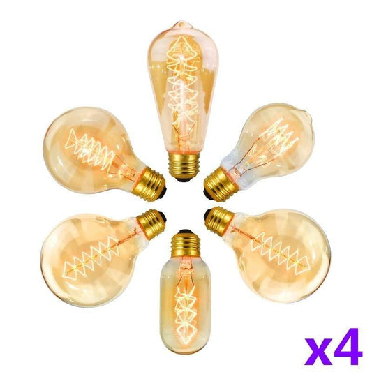 Stevvex ST50DE2579ECT vintage Edison filament bulb amber glass set of 4 for decor on Tampa Home & Garden Store