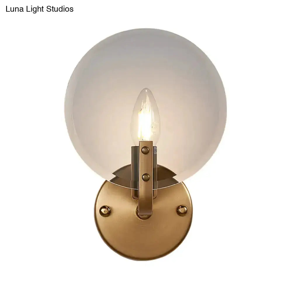 Retro gold brass glass globe wall sconce light for bedroom Decorbites on Tampa Home & Garden Store